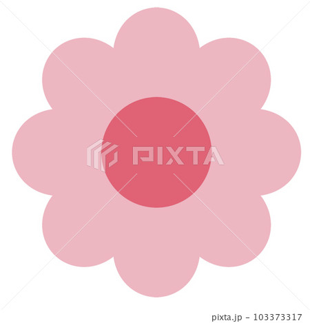 Vector flowers, illustrator flowers, pastel pink cartoon flowers. 103373317