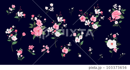 Set of bouquets with pink roses and daisies Set of bouquets with pink roses and daisies 103373656
