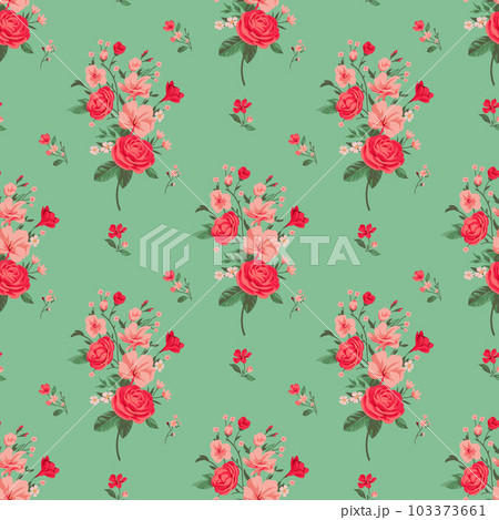 Seamless spring vector pattern with floral motif 103373661