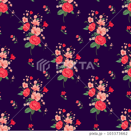 Seamless spring vector pattern with floral motif 103373662