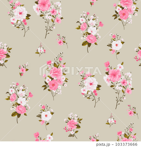 Seamless spring vector pattern with floral motif Seamless spring vector pattern with floral motif 103373666