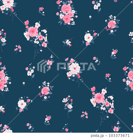 Seamless spring vector pattern with floral motif 103373671