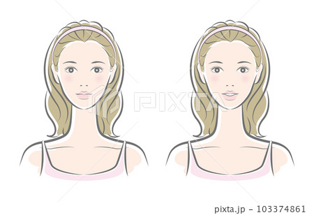 スキンケアをしている女性のベクター イラスト 103374861