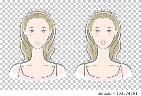 スキンケアをしている女性のベクター イラスト 103374861