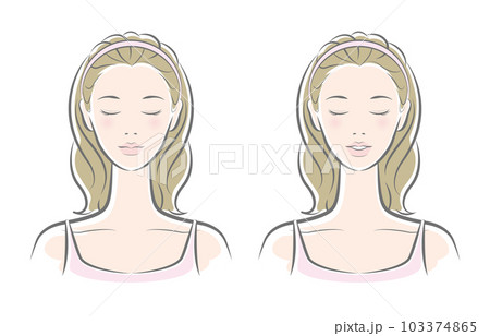 スキンケアをしている女性のベクター イラスト 103374865