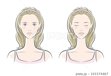 スキンケアをしている女性のベクター イラスト 103374867