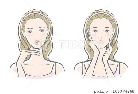 スキンケアをしている女性のベクター イラスト 103374869