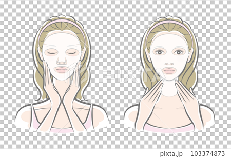 スキンケアをしている女性のベクター イラスト 103374873