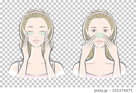 スキンケアをしている女性のベクター イラスト 103374875