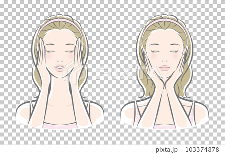 一個女人做皮膚護理的矢量圖 103374878