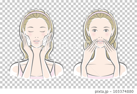 一個女人做皮膚護理的矢量圖 一個女人做皮膚護理的矢量圖 103374880