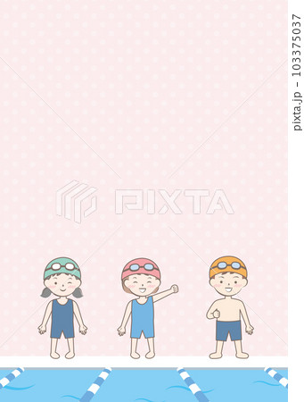 水着の子供たちのフレーム プール 風景 水着の子供たちのフレーム プール 風景 103375037
