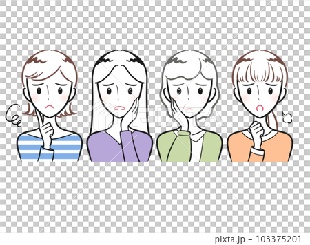 擔心或遇到麻煩的女性 103375201