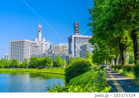 日本の東京都市景観 初真夏日…新緑に映える官庁街や内堀通りなどを望む(奥に警視庁など)=5月17日 日本の東京都市景観 初真夏日…新緑に映える官庁街や内堀通りなどを望む(奥に警視庁など)=5月17日 103375524