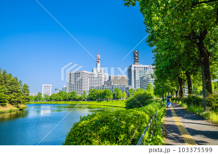 日本の東京都市景観 初真夏日…新緑に映える官庁街や内堀通りなどを望む(奥に警視庁など)=5月17日 日本の東京都市景観 初真夏日…新緑に映える官庁街や内堀通りなどを望む(奥に警視庁など)=5月17日 103375599