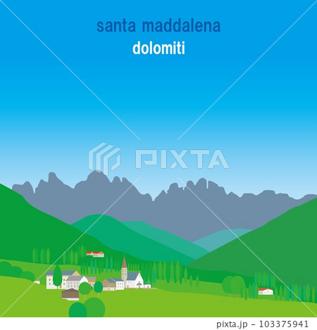 サンタ・マッダレーナ　santa　maddalena　ドロミーティ　dolomiti　イタリア 103375941