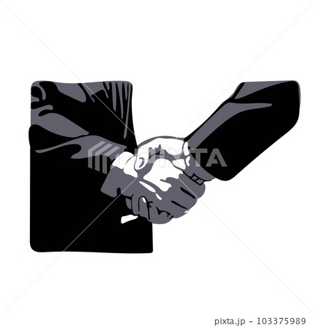 closeup handshake of businessman illustration vector hand drawn isolated on white background line art. closeup handshake of businessman illustration vector hand drawn isolated on white background line art. 103375989