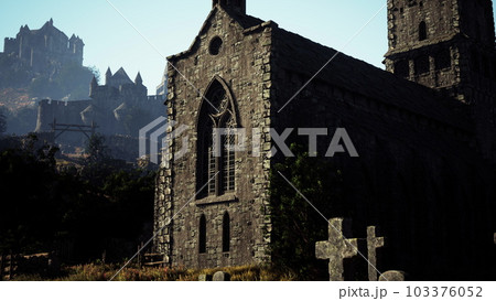 An old Church in a mystical fog An old Church in a mystical fog 103376052