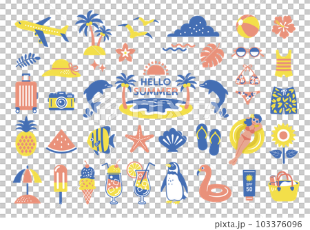 夏天和海灘圖標插圖素材 夏天和海灘圖標插圖素材 103376096