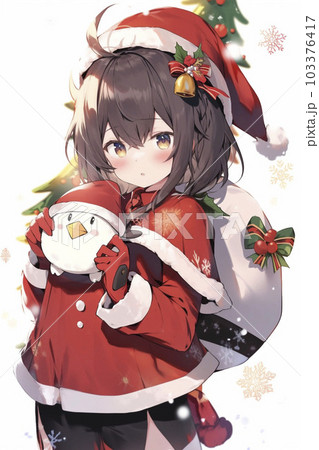 クリスマスにサンタの赤い衣装を着た女の子 AI画像のイラスト素材 [103376417] - PIXTA