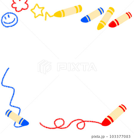 クレヨン画 フレーム付き クレヨン画 フレーム付き