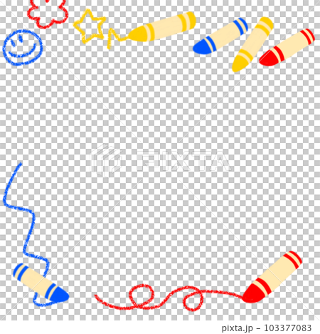 クレヨンのフレーム【らくがき】のイラスト素材 [103377083] - PIXTA