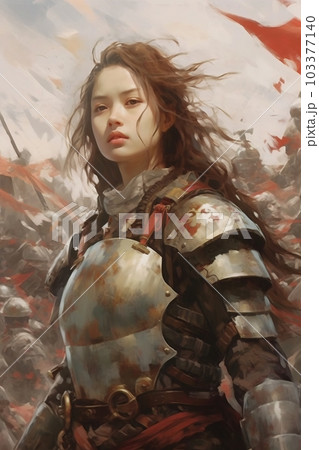 戦場に佇む重装の女騎士：AI作品 103377140