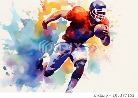 カラフルな水彩風のラグビー:AI作品 カラフルな水彩風のラグビー:AI作品 103377152