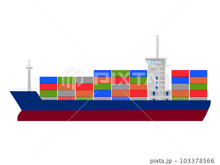 海上貨物輸送をするコンテナ船 103378566