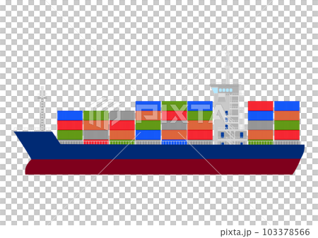 海上貨物輸送をするコンテナ船 103378566