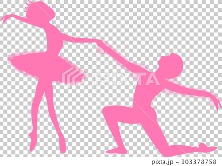 Ballet pas de deux A pink silhouette of a - Stock Illustration  [103378758] - PIXTA