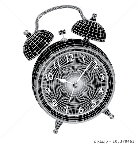 Vintage alarm clock on white background. 3d render concept of wake up time 103379463