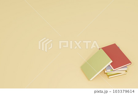 3D素材_積み上げられた本 103379614