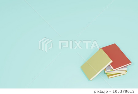 3D素材_積み上げられた本 103379615