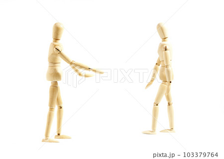 Dummies walking on white background Dummies walking on white background 103379764