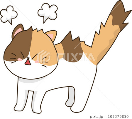 Cartoon cute angry cat Cartoon cute angry cat 103379850