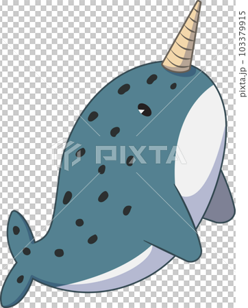 Narwhal, horn whale the sea unicorn cute cartoon style Narwhal, horn whale the sea unicorn cute cartoon style 103379915