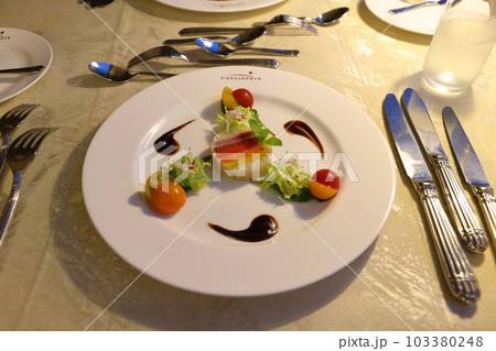 カシオペア紀行のディナーオードブル ホタテ貝柱のサラダ仕立て カシオペア紀行のディナーオードブル ホタテ貝柱のサラダ仕立て 103380248