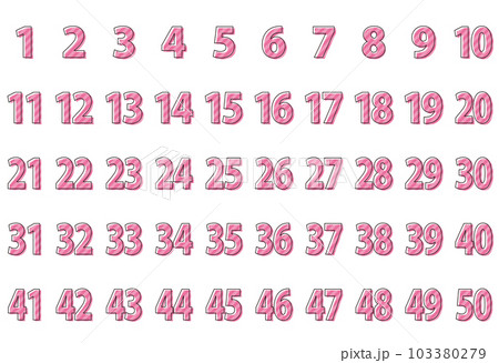 カラフルな数字　アイコン　ナンバー　セット 103380279