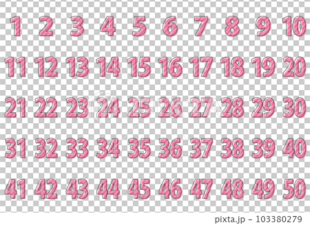 カラフルな数字　アイコン　ナンバー　セット 103380279