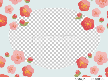 帶梅花的日式框架,淡藍色的一面 帶梅花的日式框架,淡藍色的一面 103380382