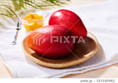 アップルマンゴー 太陽のたまご、宮崎県産完熟マンゴー 甘くて美味しい果物、贈呈品 103380962