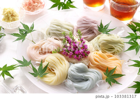 七色そうめん　七色素麺　七夕そうめん　七夕素麺 103381317