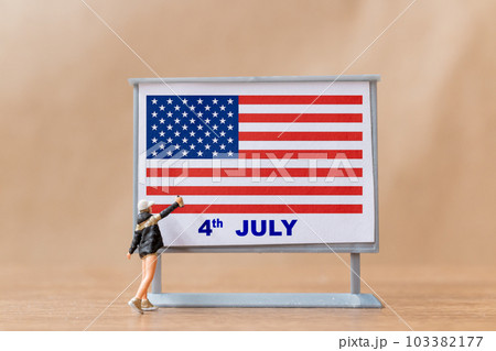 Artist paint on a billboard celebration of the Fourth of July and Independence Day Artist paint on a billboard celebration of the Fourth of July and Independence Day 103382177