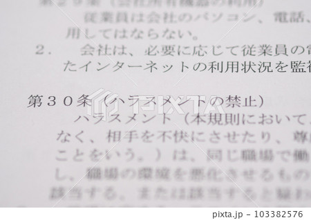 職務規定のハラスメント欄 職務規定のハラスメント欄 103382576
