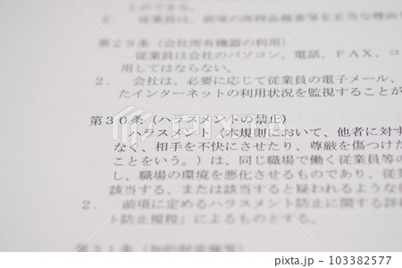職務規定のハラスメント欄 職務規定のハラスメント欄 103382577