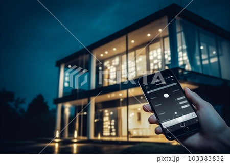 Modern smart home management system using augmented reality. AI generated. Modern smart home management system using augmented reality. AI generated. 103383832