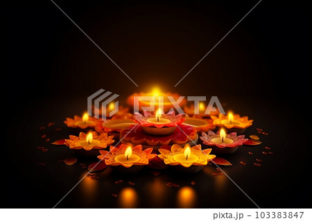 Celebrating the Festival of Lights: Happy Diwali Illustration. AI generated 103383847