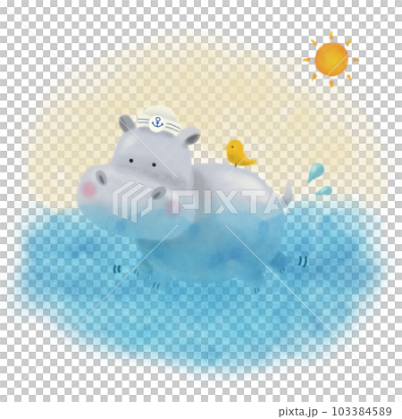 hippopotamus playing in the sun 103384589