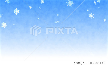 雪の結晶と青いグラデーション背景、クリスマスイメージ 103385148
